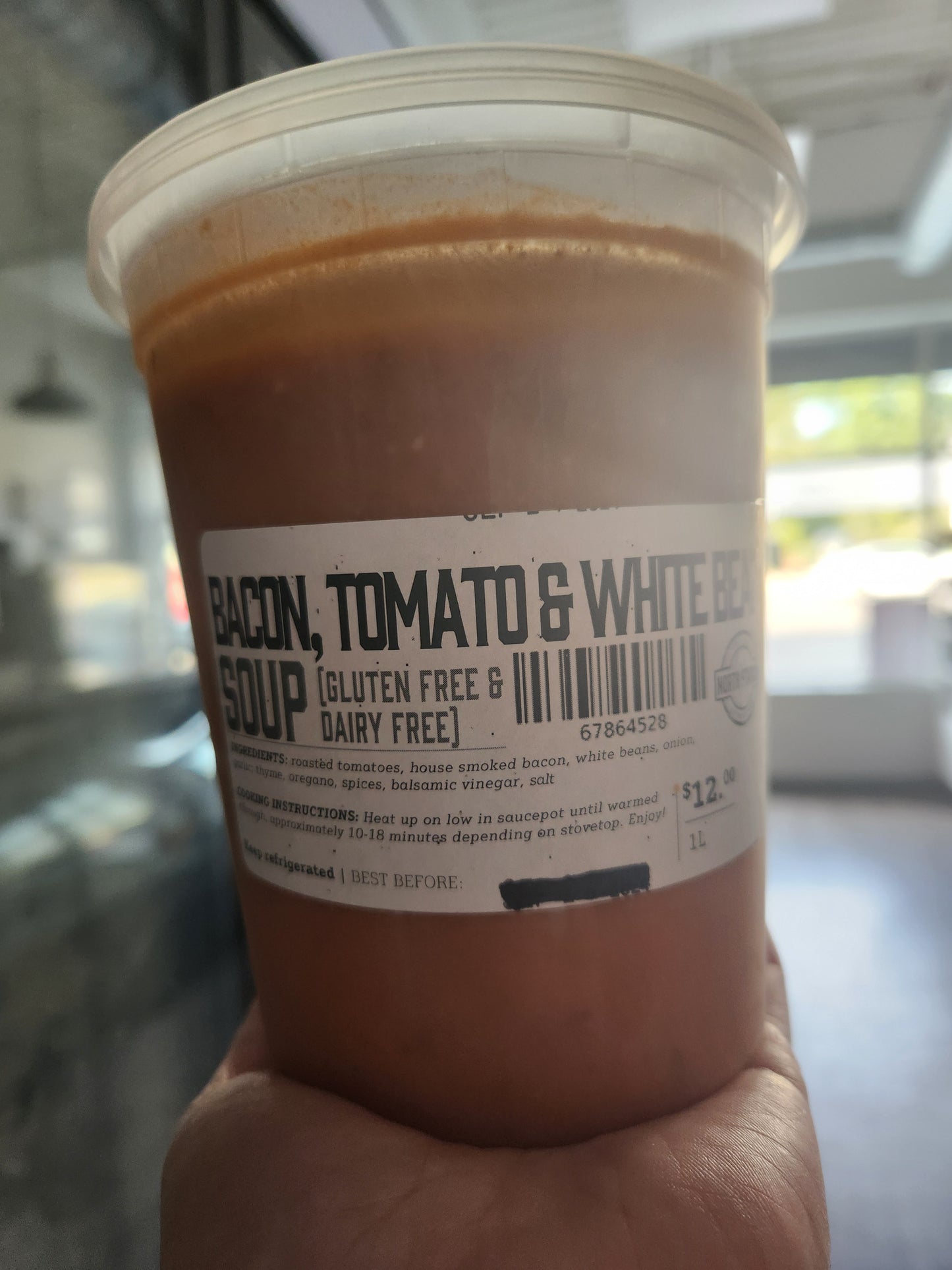 Bacon, Tomato & White Bean Soup (1 L)-FROZEN