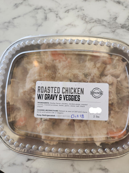 Roasted Chicken w/ Gravy & Veggies (2lbs)-FROZEN